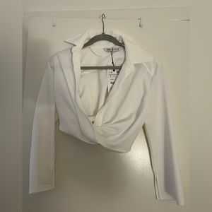 Zara white long sleeve blouse
